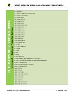 HOJAS DATOS DE SEGURIDAD DE PRODUCTOS QUÍMICOS 
 
16 AÑOS AL SERVICIO DE LA INDUSTRIA NACIONAL 
>>  Página  3  de   118  <<