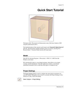 RS3 Quick Start Tutorial Guide | PDF | Strength Of Materials | Software