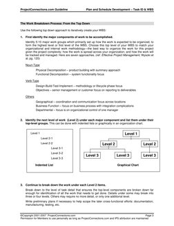 ProjectConnections.com Guideline 
 
Plan and Schedule Development – Task ID & WBS 
©Copyright 2001-2007  ProjectConnections.c