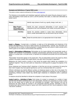 ProjectConnections.com Guideline 
 
Plan and Schedule Development – Task ID & WBS 
©Copyright 2001-2007  ProjectConnections.c