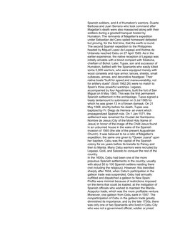 Spanish soldiers, and 4 of Humabon's warriors. Duarte
Barbosa and Juan Serrano who took command after 
Magellan's death were