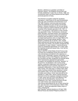 Montero, withdrew to a caretaker committee of 
Cebuano citizens. The Philippine Government was 
formally established in Cebu