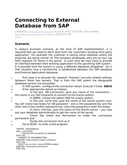 Connecting to External 
Database from SAP
created by Venkateswaran Krishnamurthy  (http://scn.sap.com/people/venkateswaran.k)