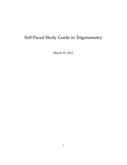 Self-Paced Study Guide in Trigonometry
March 31, 2011
1
