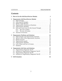 CONTENTS
TRIGONOMETRY
Contents
1
How to Use the Self-Paced Review Module
3
2
Trigonometry Self-Paced Review Module
4
2.1
Righ