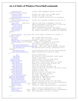 An A-Z Index of Windows PowerShell commands 
 
 pg. 2 
   ConvertTo-CSV              Convert .NET Framework objects into CSV