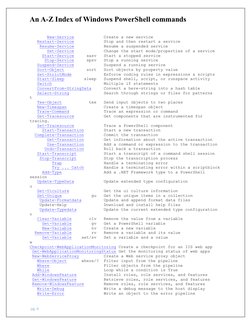 An A-Z Index of Windows PowerShell commands 
 
 pg. 6 
       New-Service            Create a new service 
   Restart-Service