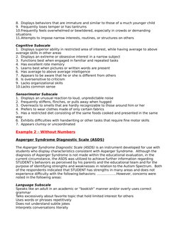 Asperger Syndrome Diagnostic Scale Overview | PDF | Asperger Syndrome ...