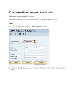 Sap Form. Text Table Create and Assign SAP Text Table | PDF