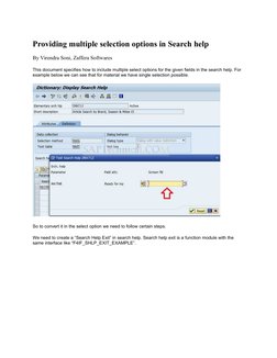 Multiple Selection in SAP Search Help | PDF | Computer Programming ...