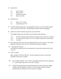 (3) 
Input devices 
 
3.1  
Limit switches 
3.2  
Relay contacts 
3.3  
Push button switches 
3.4  
Selector switches 
 
(4)
