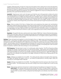 Laser Training Checklist
FABRICATION 
Location: Offset geometry at least 1/4” away from the extents of the cutting area to en