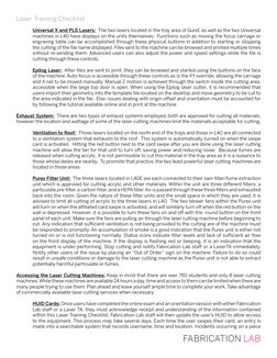Laser Training Checklist
FABRICATION 
Universal X and PLS Lasers:  The two lasers located in the tray area of Gund, as well a