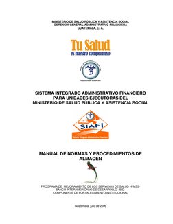 MINISTERIO DE SALUD PÚBLICA Y ASISTENCIA SOCIAL 
GERENCIA GENERAL ADMINISTRATIVO-FINANCIERA 
GUATEMALA, C. A.