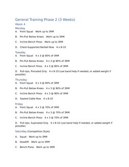 Powerlifting 12 Weeks Program | PDF | Athletic Sports | Physical Exercise