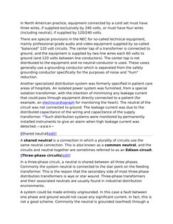 In North American practice, equipment connected by a cord set must have 
three wires, if supplied exclusively by 240 volts, o