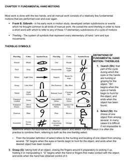 CHAPTER 11 FUNDAMENTAL HAND MOTIONS 
Most work is done with the two hands, and all manual work consists of a relatively few f