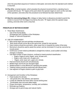 when the prescribed sequence of motions is interrupted, and ends when the standard work method
is resumed. 
16.Plan (Pn): a m