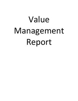  
 
 
Value 
Management 
Report 
 
 
 
 
 
 
 
 
 
 
 
 
 
 
 
 
 
 
 
 
 
 
 
 
 
 
