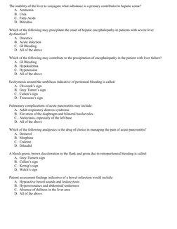 The inability of the liver to conjugate what substance is a primary contributor to hepatic coma?
A. Ammonia
B. Urea
C. Fatty