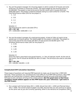 1. You are the project manager of a housing project in which a total of 10 houses are to be 
build over 10 months (1 house pe