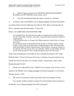 Motion to Extend Response Time in Foreclosure | PDF | Foreclosure | Virtue