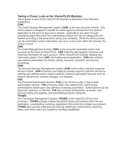 Overview of VisionPLUS System Modules | PDF