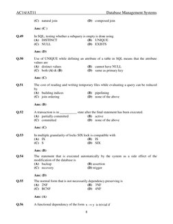 DBMS MCQs for Placement Preparation | PDF | Databases | Relational Database
