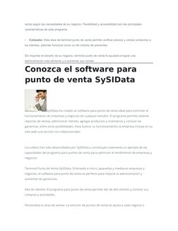 venta según las necesidades de su negocio. Flexibilidad y accesibilidad son las principales 
características de este programa