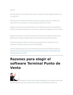 empresa.
Alta de productos: Con el software para ventas e inventario es posible agregar productos con 
un simple click.
Admin