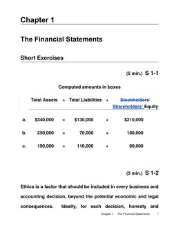 Financial Accounting Chapter 1 Solutions | PDF | Balance Sheet ...