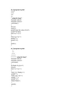 C Programs for Number Patterns | PDF | Fraction (Mathematics) | Sine