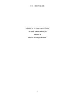 DOE-HDBK-1092-2004 
i 
 
 
 
 
 
 
 
 
 
 
 
 
Available on the Department of Energy 
Technical Standards Program 
Web site a
