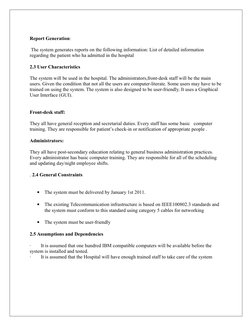 SRS for Hospital Management System | PDF | Graphical User Interfaces ...