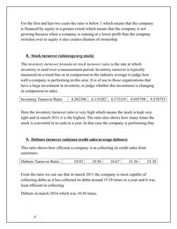 5
For the first and last two years the ratio is below 1 which means that the company 
is financed by equity to a greater exte