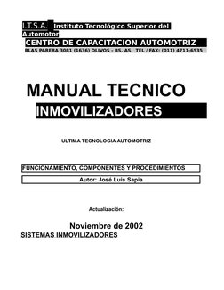 I.T.S.A.  Instituto Tecnológico Superior del 
Automotor
CENTRO DE CAPACITACION AUTOMOTRIZ
BLAS PARERA 3081 (1636) OLIVOS - BS