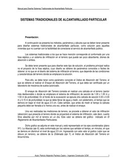 Manual para Diseñar Sistemas Tradicionales de Alcantarillado Particular 
Autor: Patricio Alejandro Pacheco Castro – Ingeniero