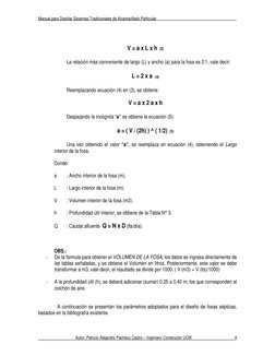 Manual para Diseñar Sistemas Tradicionales de Alcantarillado Particular 
Autor: Patricio Alejandro Pacheco Castro – Ingeniero