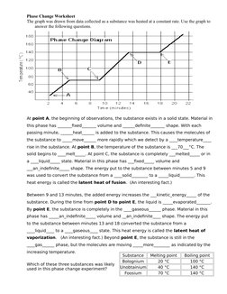 Phase Changes of Matter Worksheet | PDF | Phase (Matter) | Latent Heat