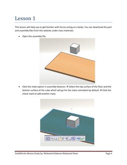 SolidWorks Motion Study Tutorial Guide | PDF | Teaching Methods ...