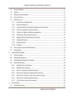 <student teacher coordination system>
7.1
Project Manager....................................................................