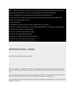 Voice 1: Water…an essential element in our lives, giving us the greatest refreshment of all, What if 
there’s only a drop lef