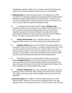 newspaper cartoonist. Today, he is ranked as one of the best young 
artists in the country. Raghava is also a four-time TED s