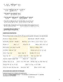 EXERCÍCIOS PROPOSTOS
Procure fatorar todos os itens, de 01 a 29, que será de grande valor para o seu aprendizado