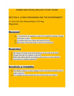 Hsb Study Guide CSEC Human and Social Biology Guide | PDF | Cell (Biology) | Bacteria