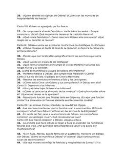 26. - ¿Quién atiende las súplicas de Odiseo? ¿Cuáles son las muestras de 
hospitalidad de los feacios?
Canto VIII: Odiseo es