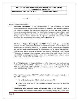 Ethylene Oxide Sterilization Validation Protocol | PDF | Sterilization ...