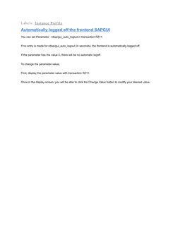 Dynamic vs Static SAP Parameters Explained | PDF | Parameter (Computer ...