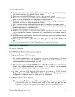 Economic Development Sector Case   
 
4 
 
Checklist of Requirements 
 
1. Comprehensive Proposal containing the technica