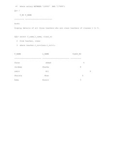 SQL Assignment 1: Teacher Queries | PDF | Data | Sql